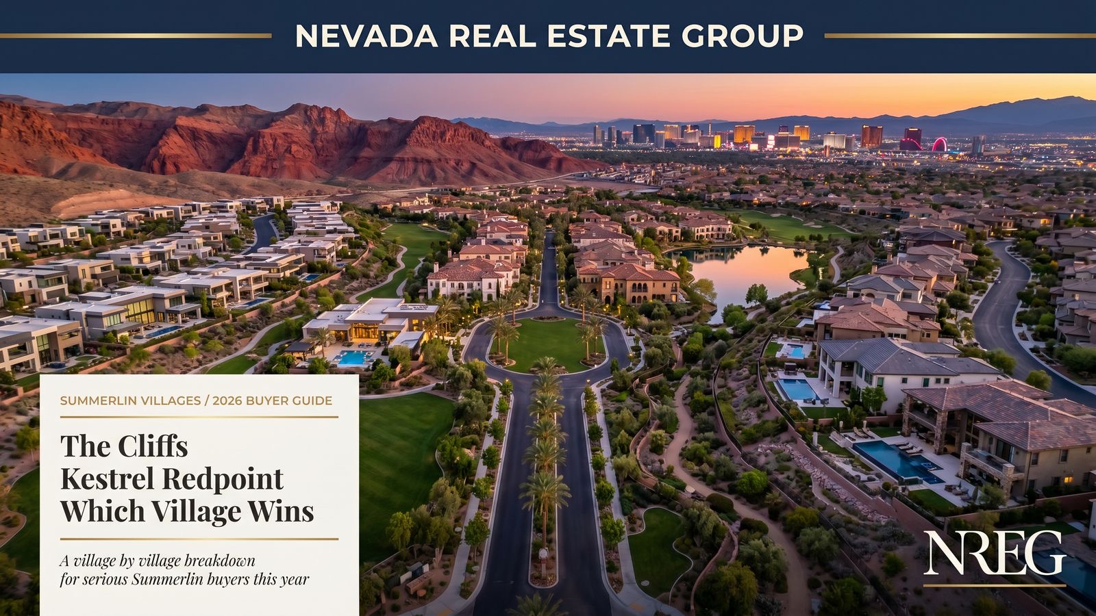 New-construction single-family home in a Las Vegas master-planned community with contemporary desert landscaping